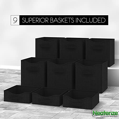 9 Cube Closet Organizers And Storage | Includes All Storage Cube Bins | Easy To Assemble Closet Storage Unit With Drawers | Room Organizer For Clothes, Baby Closet Bedroom, Playroom, Dorm (Black) #TOP5