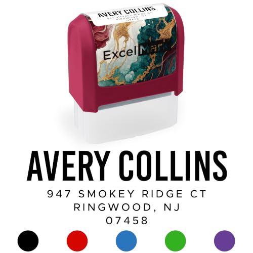 ExcelMark Custom Return Address Stamp (Maroon, Urban Bold)