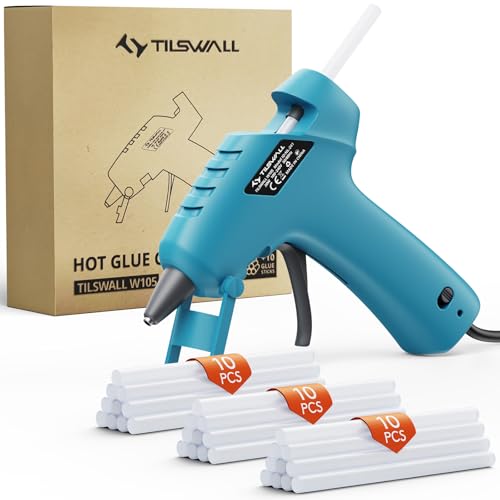 20W Mini Hot Glue Gun Kit with 30 Glue Sticks – Fast Heating, Anti-Drip Nozzle, Ergonomic Handle for Crafts, DIY, Home Repairs, School Projects | Compact & Lightweight (White)