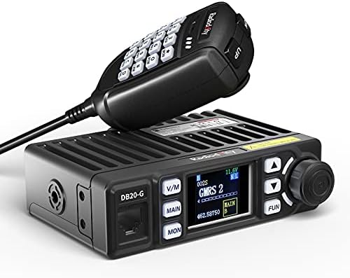 Radioddity DB20-G Mobile Radio for Car Vehicle, 20W Long Range Two Way Radio with Cigarette Lighter Plug, 500 Channels, VOX, Display Sync, for Off Road Overlanding 4x4