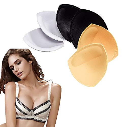 Topbine Bra Pads Inserts,Sport Bra Cups Inserts, Removable Breast Enhancers Inserts For Women's Bikini And Swimsuit (3 Color) #TOP5