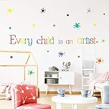 Wall Sticker Decor Decorative-Every Child is an Artist Inspirational Quotes-Watercolor Paint Splash...