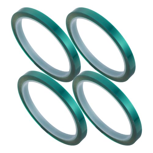 SEWACC 4pcs Green High Temperature Pet Resin Tape 8mm X 3 High Temperature Masking Tape for Epoxy Resin Molding Crafting and Industrial Thermal Protection