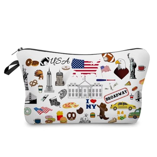 Livel lhood Travel the USA Cute Small Makeup Bag