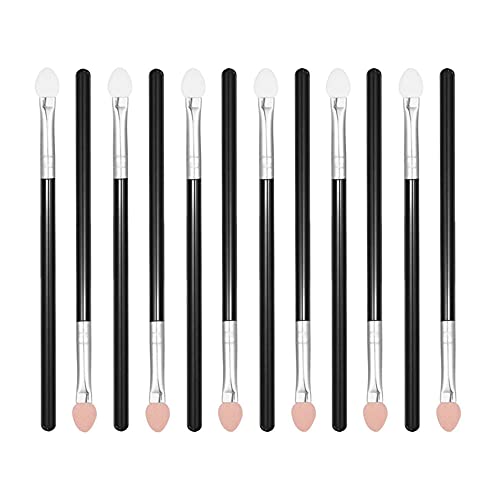 Dtoterul Applicateur Fard a Paupiere 12 Pièces Pinceau Eponge Pinceaux Maquillages Yeux Fard à Paupières Pinceaux à Fard à Paupières Dual Color Eponge Fard à Paupières Brosse Cover