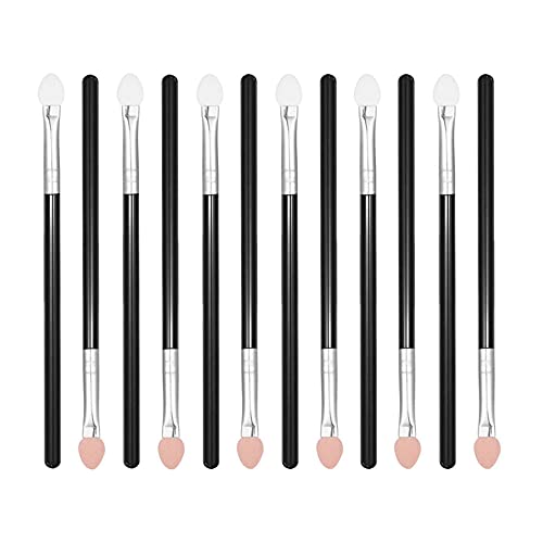 Dtoterul Applicateur Fard a Paupiere 12 Pièces Pinceau Eponge Pinceaux Maquillages Yeux Fard à Paupières Pinceaux à Fard à Paupières Dual Color Eponge Fard à Paupières Brosse