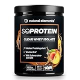 SoProtein Clear Whey Isolate – Peach Iced Tea Geschmack – 600g Proteinpulver – 25g Protein – erfrischender Protein-Shake, optimal löslich – in Deutschland entwickelt & laborgeprüft