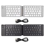 GOWENIC Clavier Bluetooth Pliable, Clavier Bluetooth sans Fil Portable, Clavier Pliable de Poche, pour iOS pour Windows pour Android, Adapté aux Smartphones/tablettes/Ordinateurs Portables(Blanc)