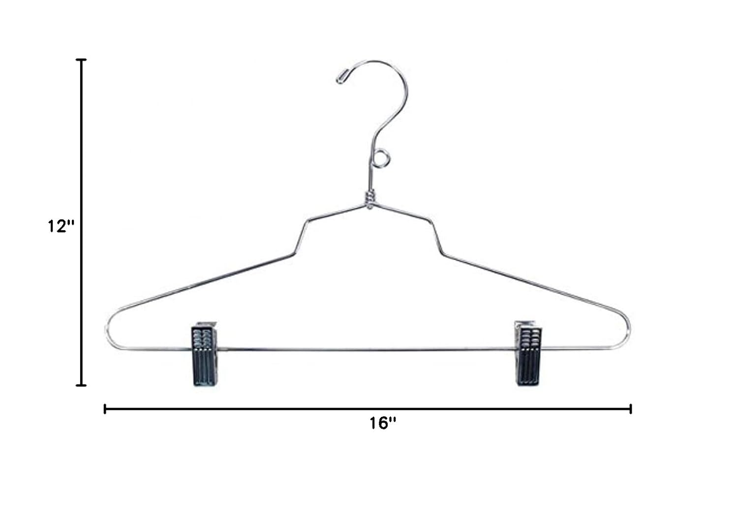 NAHANCO SLC16LH Metal Suit Hangers, Chrome Plated, 16" (Pack of 100)