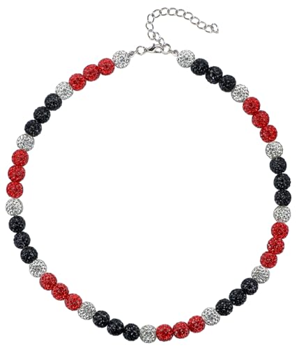 SUPBOMM Baseball Ice Necklace, Bling Beaded Necklaces, Drip Chain, League Team Colors Gifts for Men, Diamondbacks