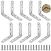 Acero Inoxidable Corner Brace Soporte de Esquina 90 Grados Estante de Ángulo en Forma L Soporte de Ángulo Recto Soporte de Ángulo de Esquina con Tornillos oara Silla Estantería Muebles 80x80 mm10 Pzs