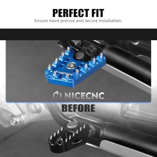 Image of NICECNC Blue Brake Lever Pedal Extender Compatible with Yamaha Tenere 700 /XTZ700 2019 2020 2021 2022 2023 2024, Tenere 700 Rally Edition 2020-2024