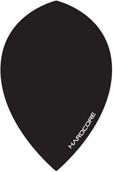 RED DRAGON Hardcore Black Extra Thick Oversized Pear Dart Flights - 4 Sets Per Pack 12 Dart Flights in Total