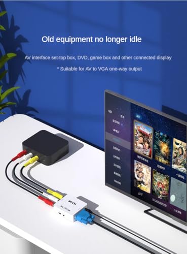 RCA a VGA adaptador de audio de vídeo 1080p convertidor AV para televisión y consolas 6