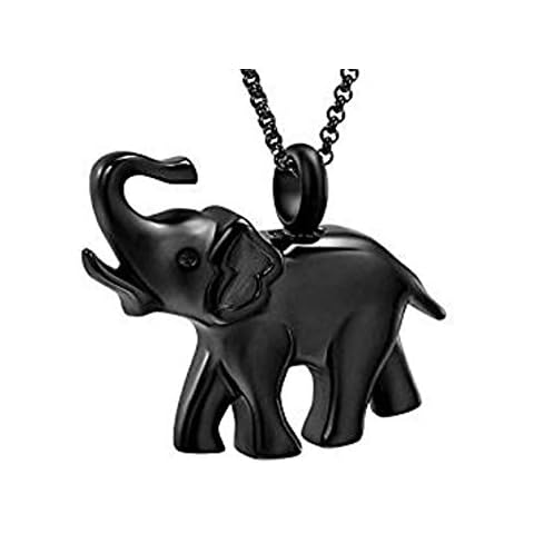 MEMORIALU Elephant Shape Stainless Steel Urn Necklaces for Ashes Cremation Jewelry Keepsake Memorial Pendant Cover