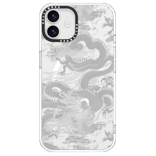 sallvmbek for iPhone 12 Case/iPhone 12 Pro Case 6.1 inch,Compatible with MagSafe,Cute Dragon Print Pattern,Magnetic Shockproof Protective Clear TPU Bumper Phone Cases Cover for Women Girly