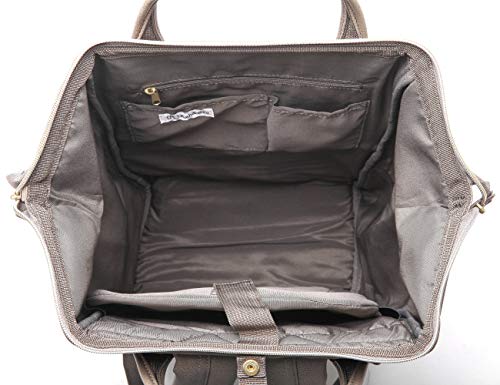 Kah&Kee Leather Backpack for Women and Men 15-inch Laptop Bag | Teacher Professional, Diaper Bag Backpack, Ideal for Work, School, Nurse, College & Travel (Dark Gray, Medium) by Kah&Kee - Used condition - US$25.25