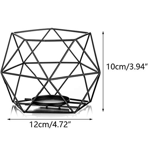 Nuptio Tealight Holders Black Candle Holder, Metal Geometric Tea Light Candle Holder, Pillar Candle Holder Centerpieces For Wedding Home Coffee Tables Decor, Ceremony And Anniversary, 12 Pcs #TOP3