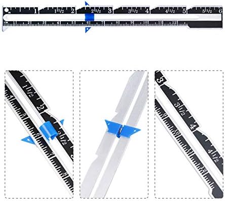 Gitua 2 Pcs Sewing Measuring Tool Set, 5-in-1Sliding Gauge Measuring Sewing Ruler and Metal Fabric Quilting Ruler for Sewing DIY Work Quilting Knitting Hemming Measuring Supplies