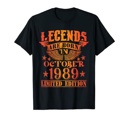 Birthday October 1989 Year Limited Edition Used Legends Born T-Shirt