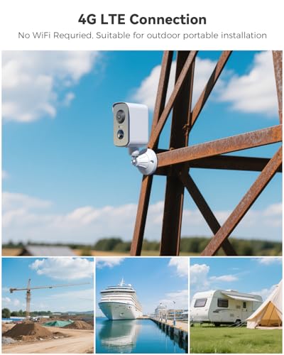COCOCAM 4G przenośna magnetyczna bezprzewodowa kamera bezpieczeństwa, kamera 2K do wewnątrz/na zewnątrz do kampera/na kemping/podróż, obrót 300°, bateria 10000 Ahm, wykrywanie ludzi PIR(bez WIFI)