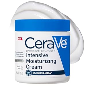 CeraVe Intensive Moisturizing Cream, Body Moisturizer With Shea Butter, 72H Hydration + Skin Barrier Repair, Fragrance-Free Body Lotion For Extremely Dry Skin, 19oz