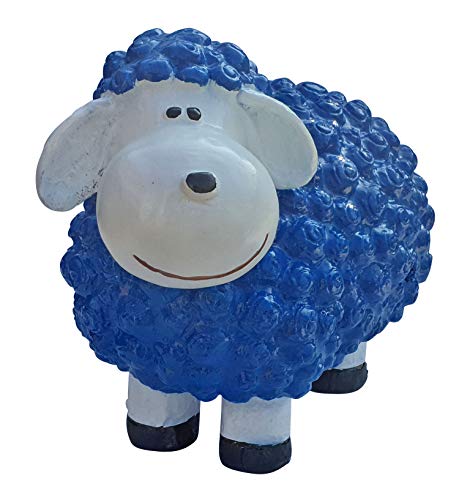 Fachhandel Plus Lustige Tierdeko Schaf bunt versch. Farben auswählbar Garten Deko Tierfigur (Blau)