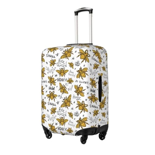 Hohey Bee Golden2 Luggage Cover Protector Anti-Scratch Washable Fits 18-32 Inch Luggage-Medium2
