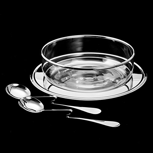 Saladeira Wolff com Sousplat e Talheres Aço Inox