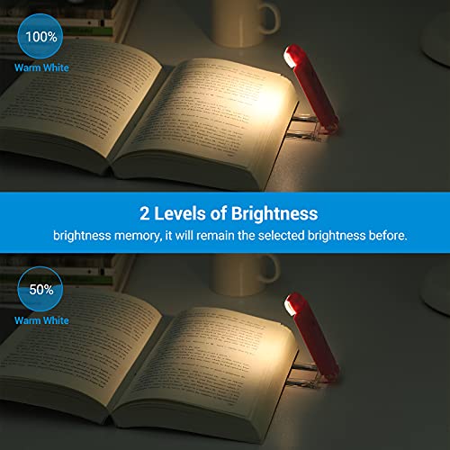 image for DEWENWILS USB Rechargeable Book Reading Light, Warm White, Brightness 