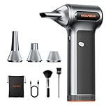 WOLFBOX MF200 Electric Air Duster with Removable Battery, Super Power Cordless Blower - 3-Speed Adjustable, Long Life Mini Air Duster with 4 Nozzles for Computer Keyboard, Car Cleaning, Outdoor Use