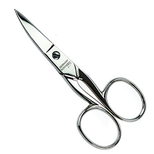 Otto Herder - Tijeras de uñas extra afiladas Solingen de 9,5 cm (3,5 pulgadas) de acero niquelado Solinger para uñas de las manos y de los pies, también adecuadas como tijeras de uñas para zurdos