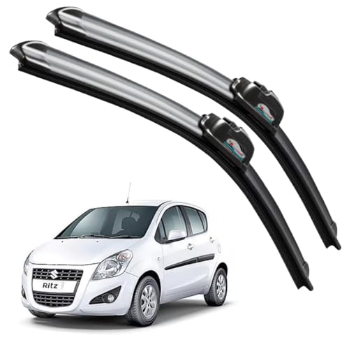 Image of Frameless Rubber Car Wiper Blades Set of 2 Compatible with (Ritz (2011-2017) (D-22,P-16))