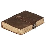 Vintage Leather Journal Handmade Buffalo Deckle Edge Paper – Leather Bound Journal for Women Men Vintage C-Lock Closure Ideal for Writing & Travel for Artists