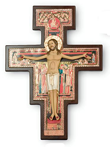 Generico Crocifisso di S. Damiano da Muro in Legno, con Cristo in Rilievo - Dimensioni cm 25