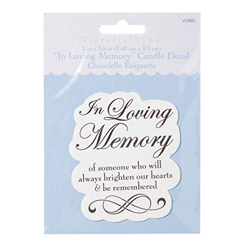 Darice Victoria Lynn inch Loving Memory Candle Decal 3 x 3.5 inches (3-Pack) VL5880