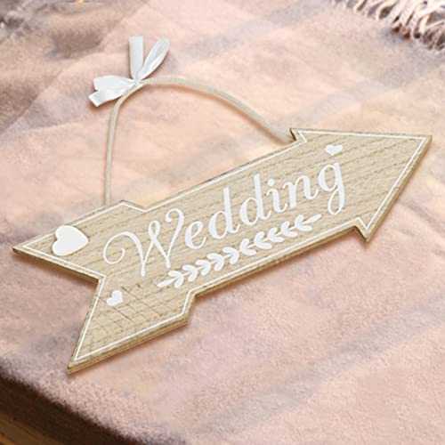 WANDIC Wedding Wooden Hanging, 1 Pieces Arrow Wooden Sign Arrow Sign for Wedding Decoration Table Home Door Wall Decor - Image 4
