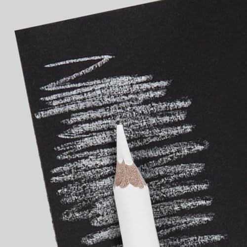 HABNI Pastellstifte 3er Set in Weiß, Weißer Kohlestift für Skizzen & Zeichnungen, Detailarbeiten, Landschaftsmalerei, Porträts