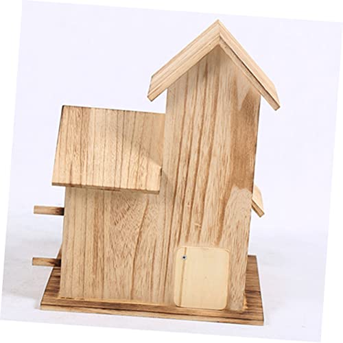 Cabane pour oiseaux de jardin HEMOTON en bois clair de qualité - 7