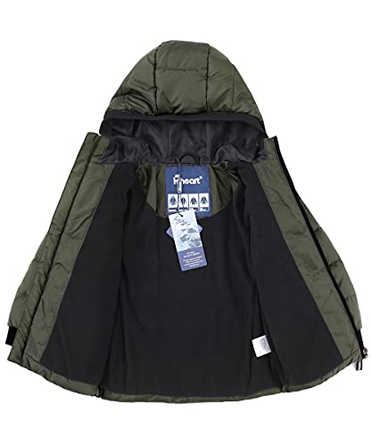 Hiheart Boys Thick Padded Winter Coat Warm Hooded Jacket Army Green 4-5 #TOP2