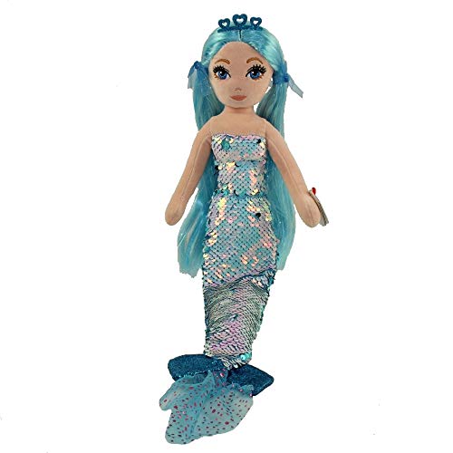 Ty -TY02302 Sea Sequins - Peluche de Lentejuelas Indigo de Sirena Azul (50 cm)