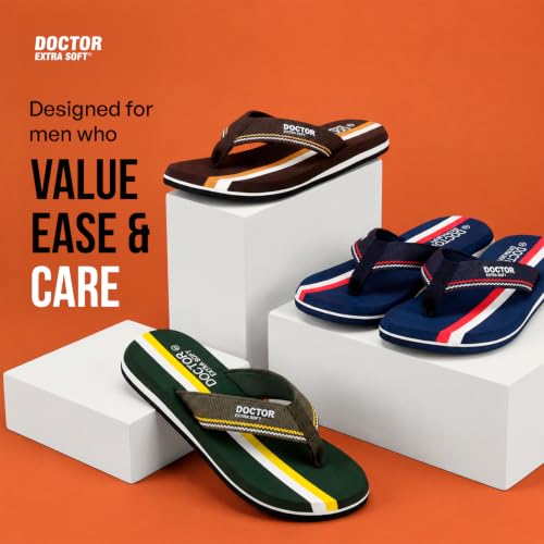 Image of DOCTOR EXTRA SOFT Slipper for Men's | Diabetic & Orthopedic | Lightweight & Comfortable | Soft, Durable & Skid Resistant | Flip-Flop & Slippers for Men's & Boy's D-33