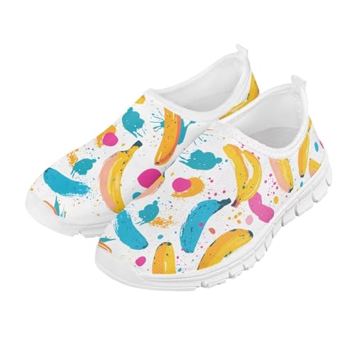 Casual Slip On Outdoor Shoes Lightweight Comfort Tennis Sneakers Boys Girls Elastic Soft Walking Shoe for Workout US 11-15 White Sole