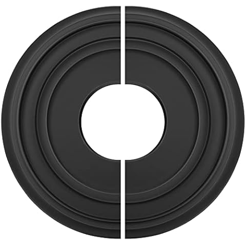 Canomo Matte Black Split Classic Ceiling Medallion Polyurethane Ceiling Fan Medallion Split Chandelier Medallion, 12 3/8"OD x 3 7/8" ID x 7/8"P Cover
