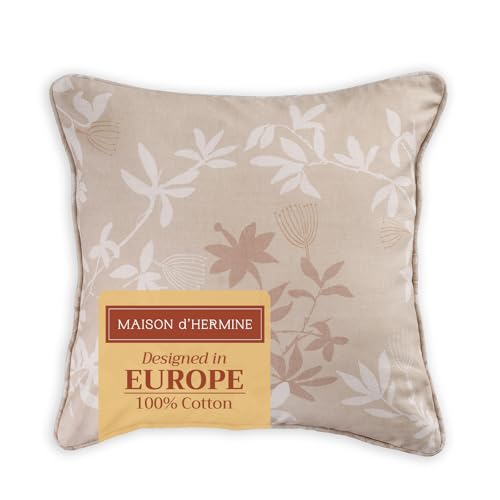 Maison d' Hermine Throw Pillow Covers 100% Cotton (20" x 20" - Pack of 1)