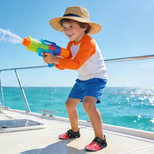 Image of LeIsfIt Kids Water Shoes Girls Boys Quick Dry Aqua Socks Breathable Swim Shoes Non-Slip Barefoot Socks for Beach Surf
