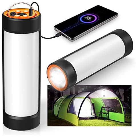 Camping Light Rechargeable, 2-in-1 1500 Lumen Emergency Camping Lantern and Flashlight, CT CAPETRONIX 5-Mode 4400mAh Battery Operated Camping Lamp Tent Light for Power Cuts Camping Hiking, 1-Pack Cover