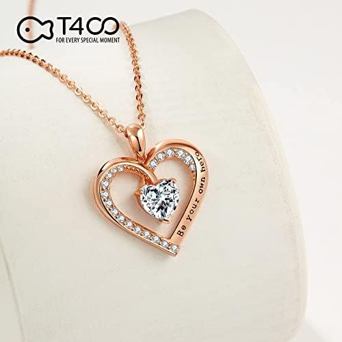 T400 Sterling Silver Necklace I Love You to The Moon and Back Motivational Phrase Engraved Necklaces Heart Pendant Gift for Women Christmas Gifts Valentine's Day