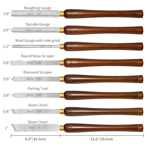 DEEFIINE 8pcs M2 HSS Lathe Chisel Set