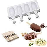 🍨【Varias Aplicaciones】Nuestro molde para paletas no solo es perfecto para todo tipo de helados, sino también para congelar frutas, pasteles, mousse y otros postres. Apto para refrigerador y horno. También es divertido y útil mejorar la creatividad y la capacidad de tus hijos para hacer bricolaje.